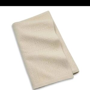 Ralph Lauren Shields Pointelle Knit Lambswool Blend Throw 54x72 Cream, NWT!